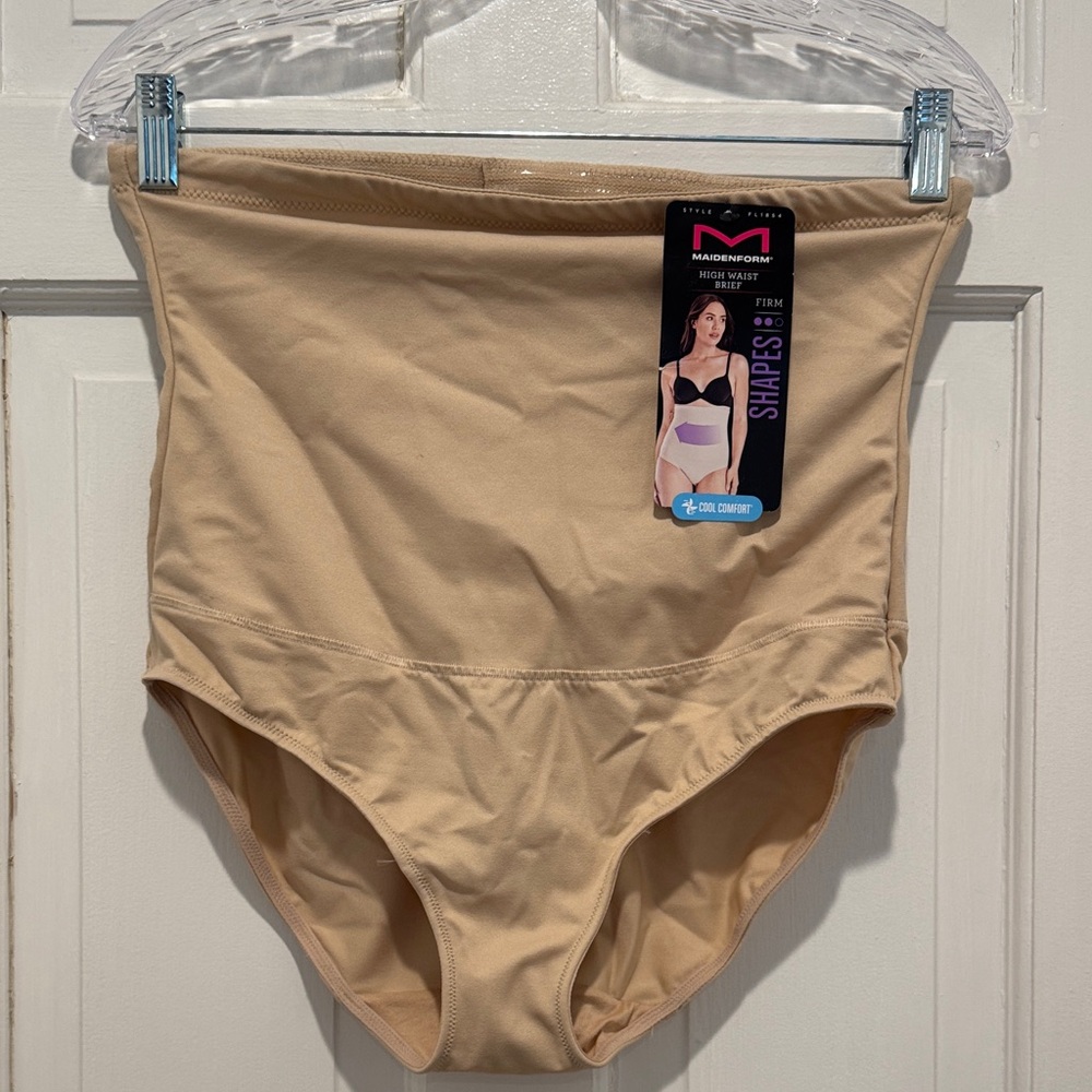 Maidenform High-Waisted Shapewear Briefs in Beige